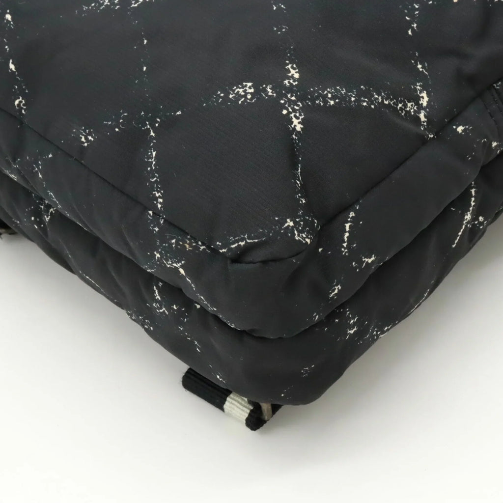 Pre-Owned Travel Old Black Rucksack Line CHANEL Daypack (Good) Nylon Backpack Chanel Jacquard
