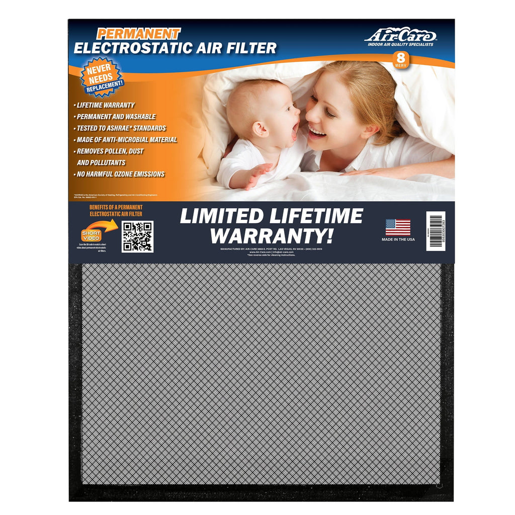 Furnace 8 Permanent MERV Washable 18x20 Filter, Flexible Electrostatic HVAC Air-Care