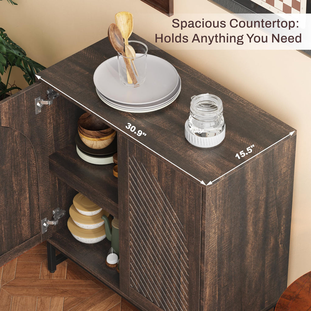 69" Kitchen Island with 360Â° Rotating Table,LED Lighting, Adjustable Shelves, Storage Cabinet & Power Outlet â Walnut Finish Extendable Dining Table for Kitchen, Dining Room, Bar