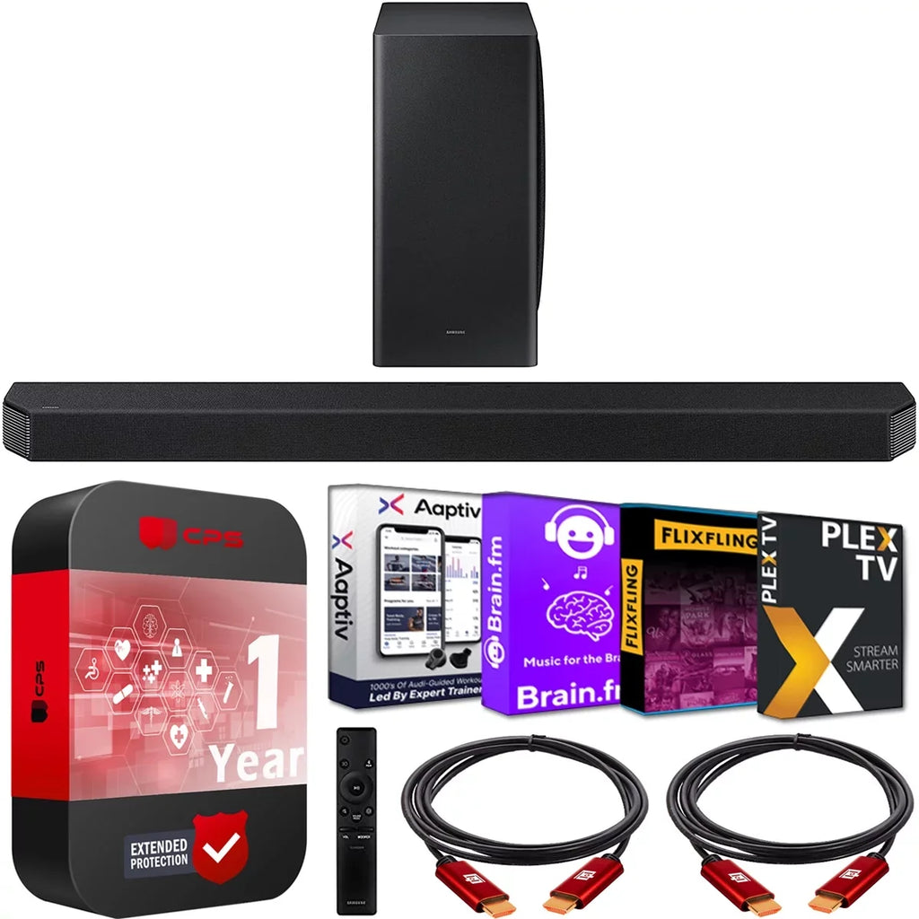 Cables w/ / Protection 2x Atmos Streaming Software Subwoofer DTS:X Dolby Plan with Bundle HDMI Active Deco + Wireless + Kit (2021) with Extended HW-Q900A/ZA 7.1.2ch  Gear HW-Q900A Soundbar