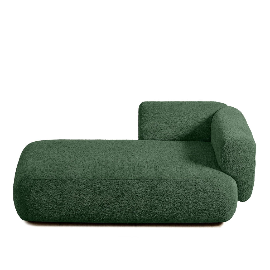 ERYE Boucle Upholstered Left Facing Chaise Lounge Indoor for Living Room Bedroom,Comfy Single Chaise Lounge Modern Leisure Recliner Sleeper Sofa Daybed, Easy Assemble