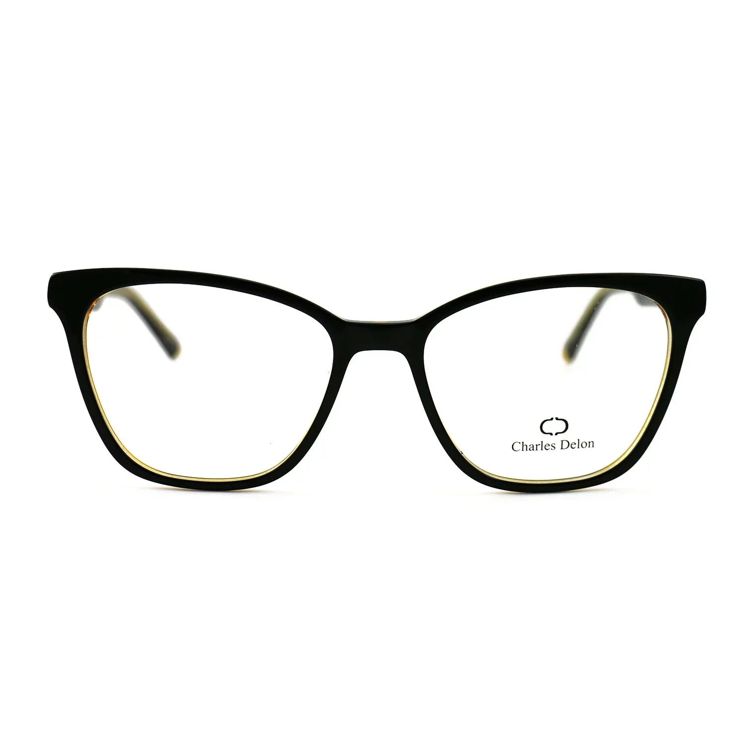 142 Eyeglasses 54 by Black/Gold Delon Cat Womens Eye 18 Frames Charles