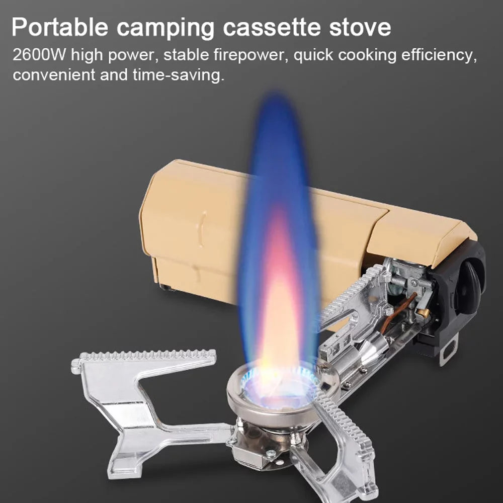 Stove Camping Bag Cooking Electronic Folding Cassette Pincnic Hiking Camping - Great Nebublu Portable Backpacking Butane 2600W Ignition, - Carrying Stove - for