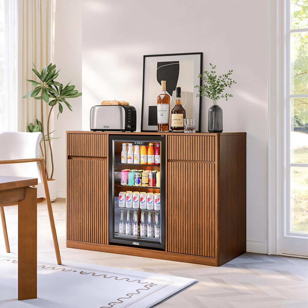39.4" Coffee Bar Cupboard with Fridge Spaceï¼Natural Oak-ws
