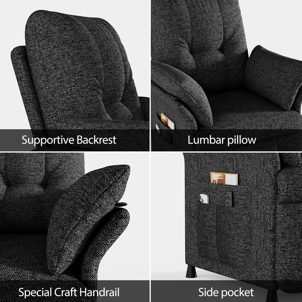 Power Recliner Chair with Heat & Massage, Electric Recliner for Elderly