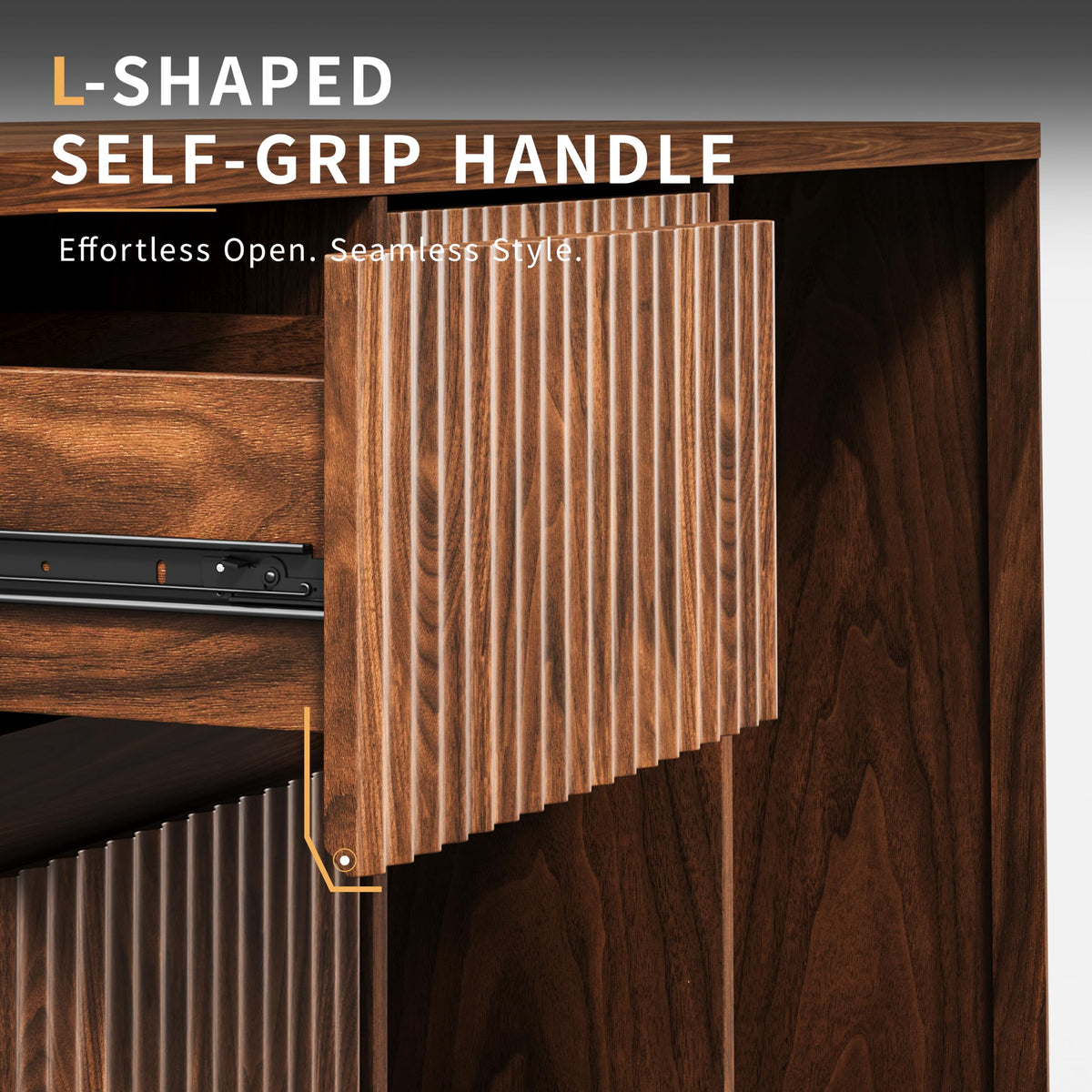 39.4" Coffee Bar Cupboard with Fridge Spaceï¼Natural Oak-ws
