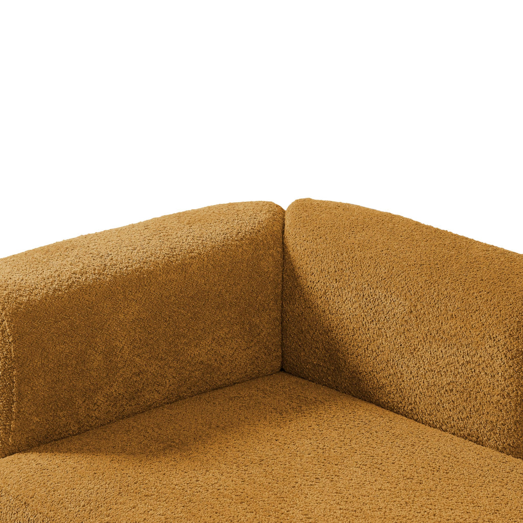 ERYE Boucle Upholstered Left Facing Chaise Lounge Indoor for Living Room Bedroom,Comfy Single Chaise Lounge Modern Leisure Recliner Sleeper Sofa Daybed, Easy Assemble
