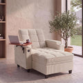 NicBex Sleeper Sofa Chair Bed with USB Port & Cup Holder &Side Table, Beige