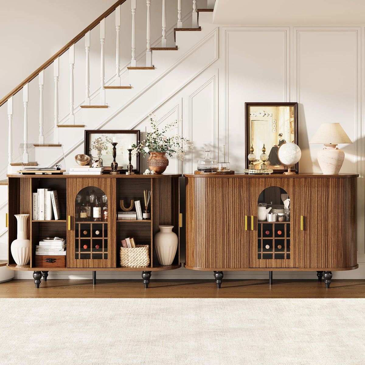 Garvee Bar Cabinet with Storage, Liquor Bar Cabinet with Sliding Door