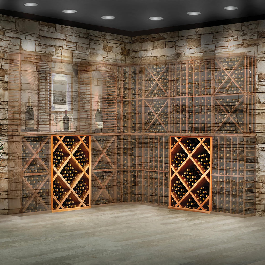 Wine Enthusiast N'FINITY Stackable 4 Foot Wine Rack - Curved Corner - Solid Mahogany - 48 Bottles - Stylish Durable Wine Rack Home Decor â Bar Cabinet Liquor Storage