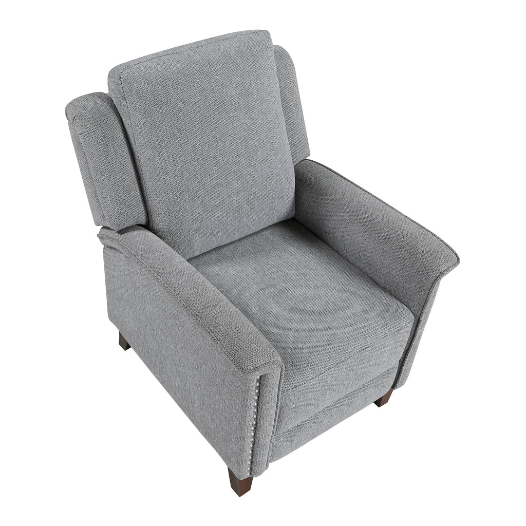 Lexicon Textured Fabric Push Back Manual Recliner Chair, 29.5" W, Beige