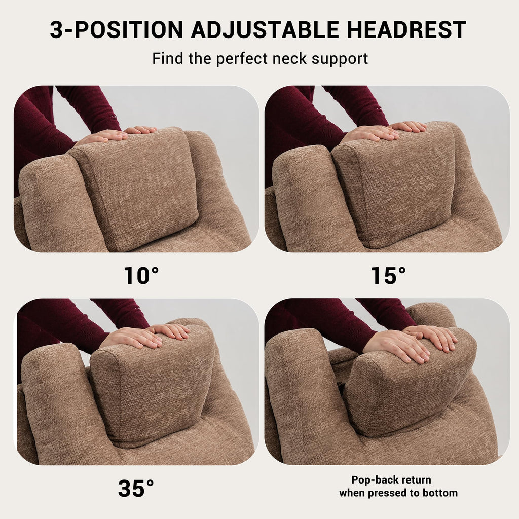 Oversized Dual Motor Recliner Power Lift Chair for Elderly Big Tall, Zero-Gravity Power Recliner Sofa, 350lbs Heavy Duty Seat with 4D Armrests, Phone Slot, Full Lay-Flat Positioning, Gray