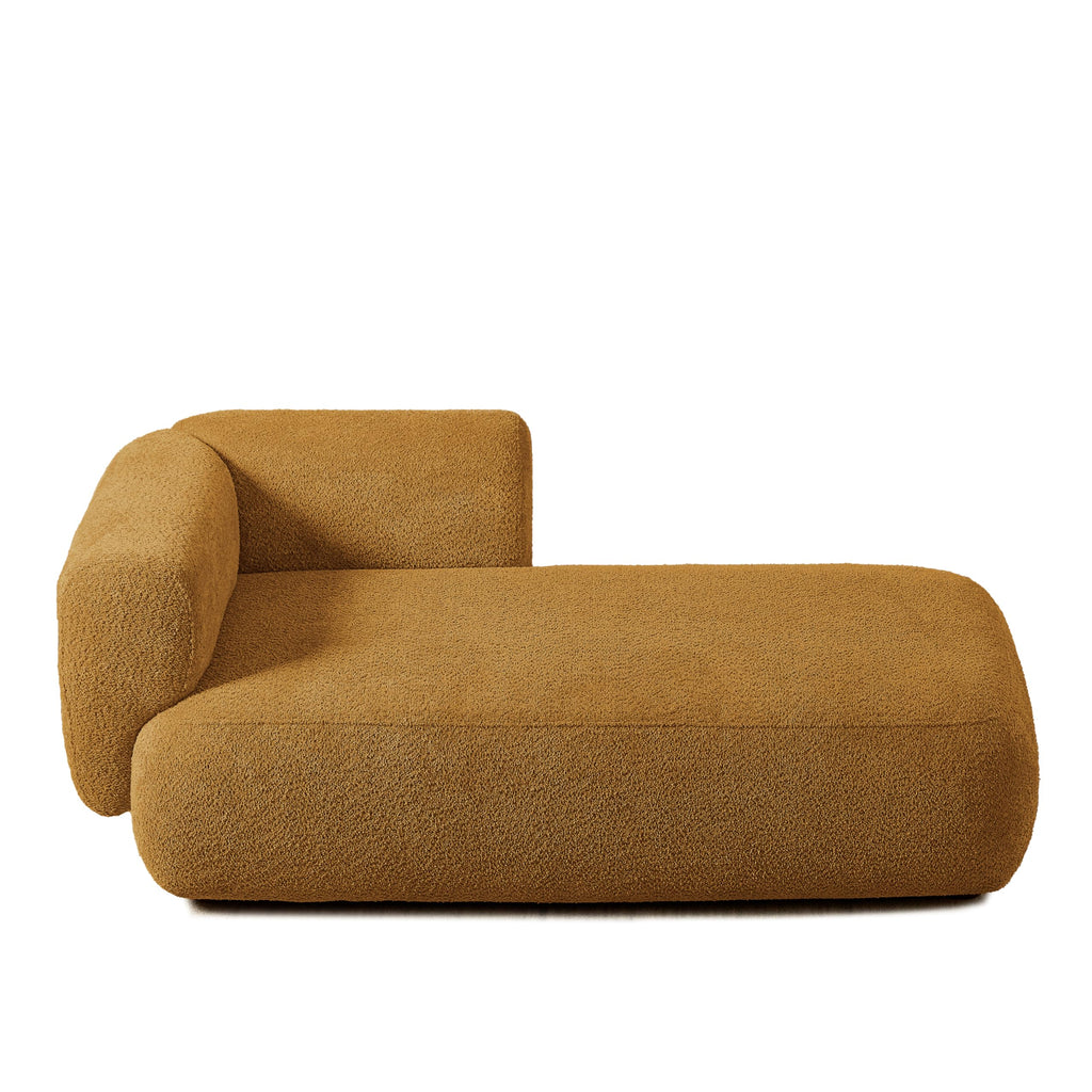 ERYE Boucle Upholstered Left Facing Chaise Lounge Indoor for Living Room Bedroom,Comfy Single Chaise Lounge Modern Leisure Recliner Sleeper Sofa Daybed, Easy Assemble