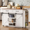IRONCK Kitchen Island with Storage, Drop Leaf Countertop, White