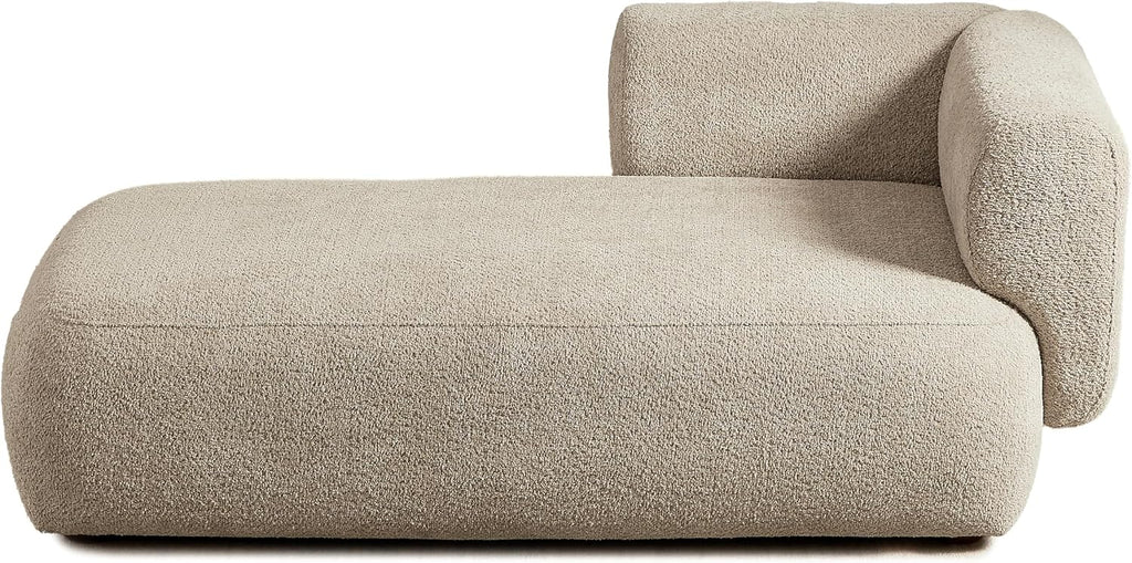 ERYE Boucle Upholstered Left Facing Chaise Lounge Indoor for Living Room Bedroom,Comfy Single Chaise Lounge Modern Leisure Recliner Sleeper Sofa Daybed, Easy Assemble