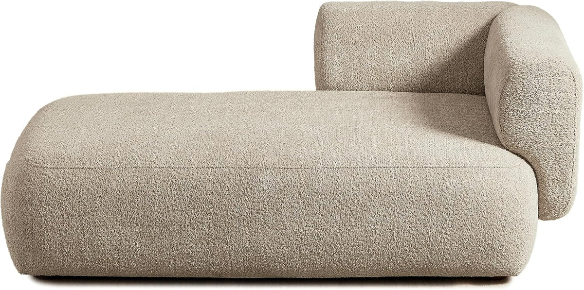 ERYE Boucle Upholstered Left Facing Chaise Lounge Indoor for Living Room Bedroom,Comfy Single Chaise Lounge Modern Leisure Recliner Sleeper Sofa Daybed, Easy Assemble