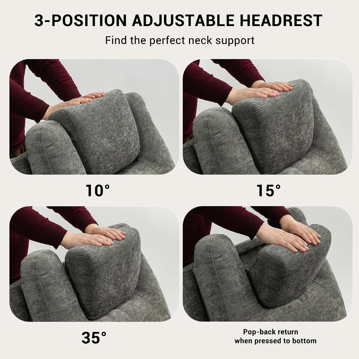 Oversized Dual Motor Recliner Power Lift Chair for Elderly Big Tall, Zero-Gravity Power Recliner Sofa, 350lbs Heavy Duty Seat with 4D Armrests, Phone Slot, Full Lay-Flat Positioning, Gray