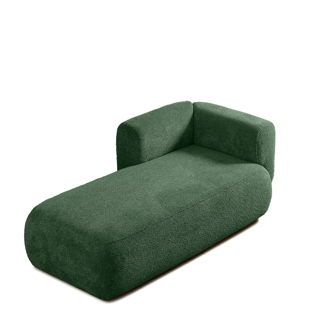 ERYE Boucle Upholstered Left Facing Chaise Lounge Indoor for Living Room Bedroom,Comfy Single Chaise Lounge Modern Leisure Recliner Sleeper Sofa Daybed, Easy Assemble