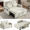 Yaheetech 3 in 1 Sofa Bed Convertible Sleeper Sofa with USB Ports, Beige