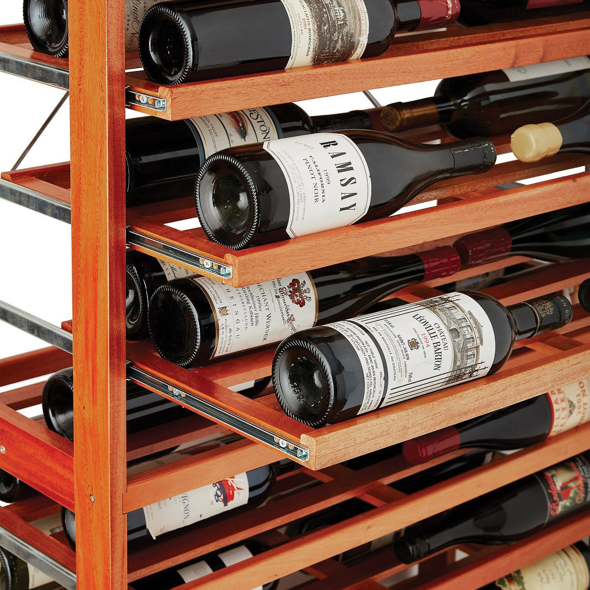 N'FINITY Label-View Wine Rack Kit with Rolling Shelves - Natural Finish