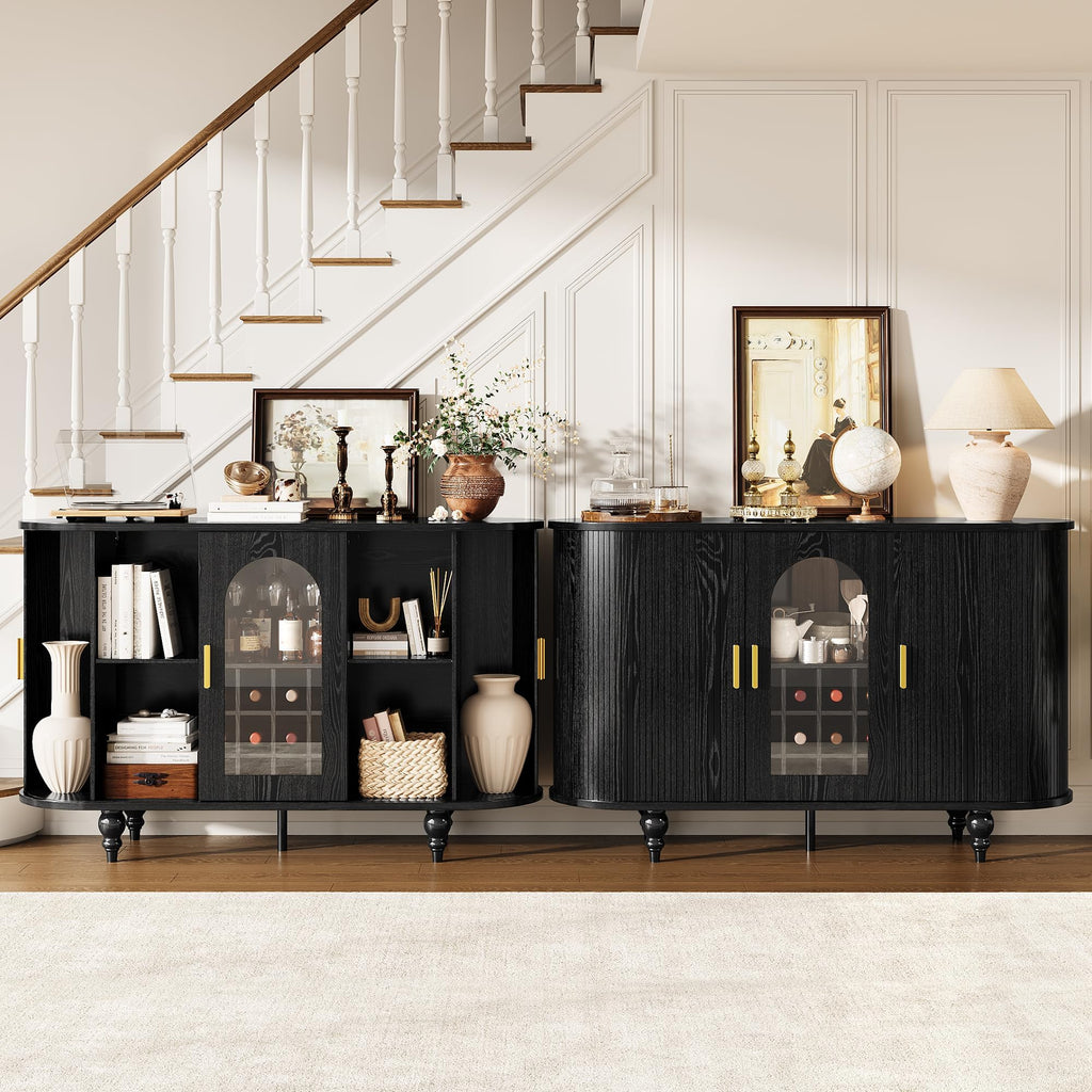 Garvee Bar Cabinet with Storage, Liquor Bar Cabinet with Sliding Door