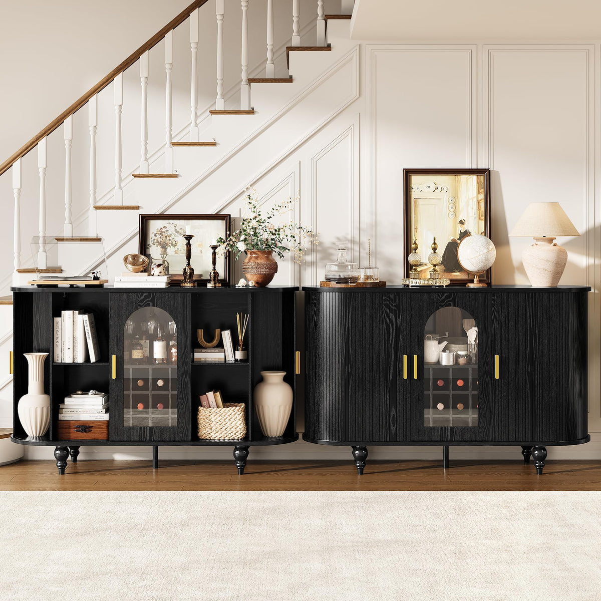 Garvee Bar Cabinet with Storage, Liquor Bar Cabinet with Sliding Door