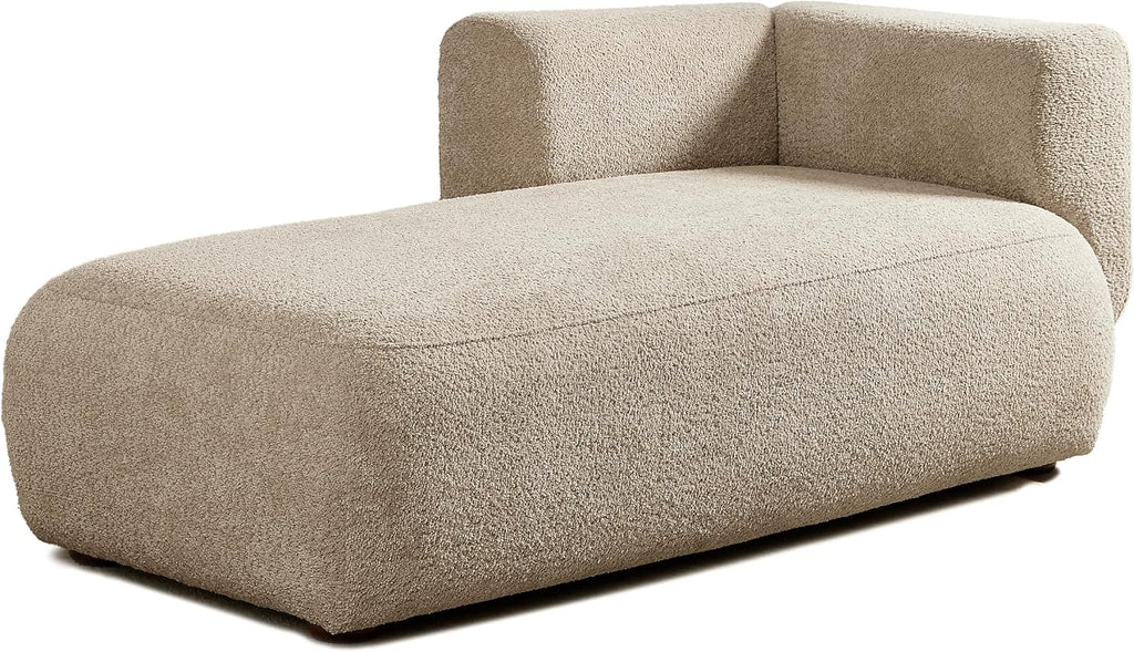 ERYE Boucle Upholstered Left Facing Chaise Lounge Indoor for Living Room Bedroom,Comfy Single Chaise Lounge Modern Leisure Recliner Sleeper Sofa Daybed, Easy Assemble