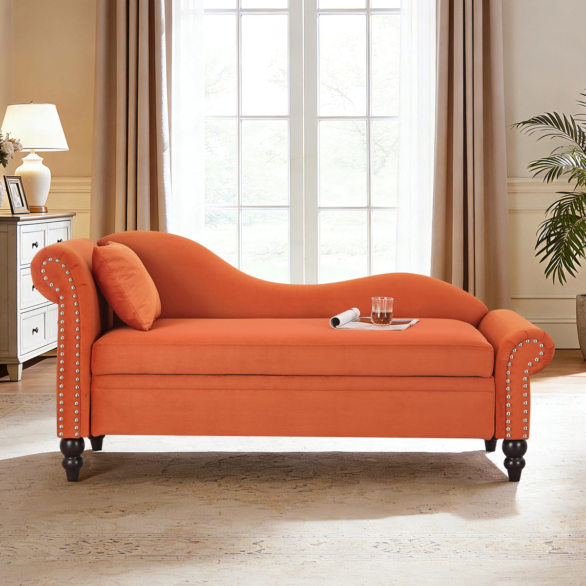 ERYE Boucle Upholstered Left Facing Chaise Lounge Indoor for Living Room Bedroom,Comfy Single Chaise Lounge Modern Leisure Recliner Sleeper Sofa Daybed, Easy Assemble