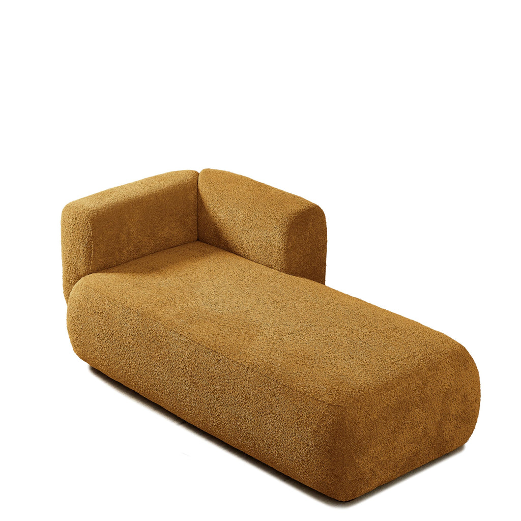 ERYE Boucle Upholstered Left Facing Chaise Lounge Indoor for Living Room Bedroom,Comfy Single Chaise Lounge Modern Leisure Recliner Sleeper Sofa Daybed, Easy Assemble