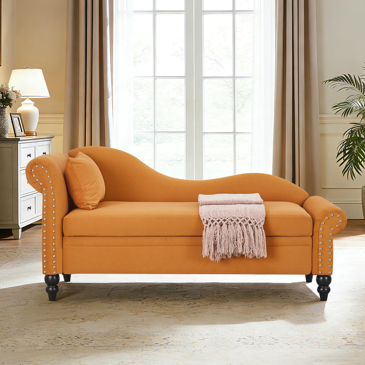 ERYE Boucle Upholstered Left Facing Chaise Lounge Indoor for Living Room Bedroom,Comfy Single Chaise Lounge Modern Leisure Recliner Sleeper Sofa Daybed, Easy Assemble