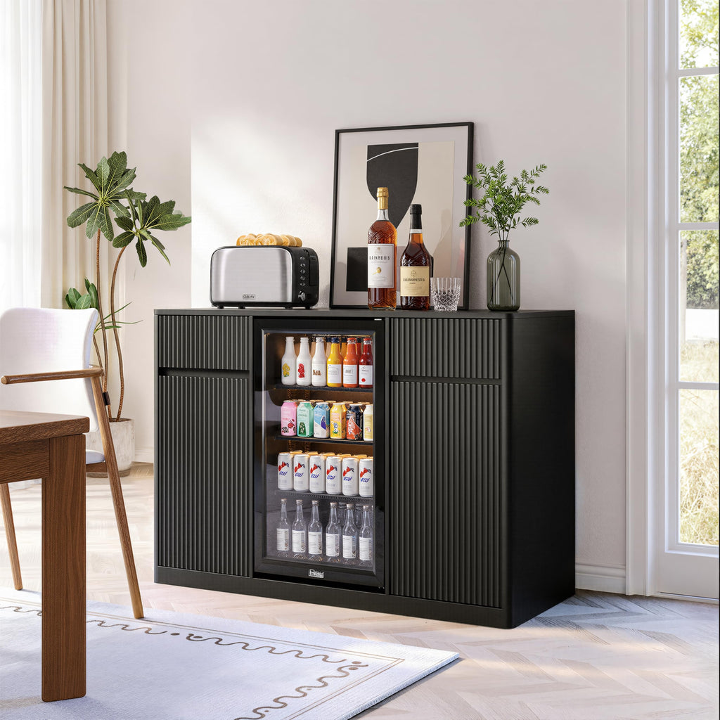 39.4" Coffee Bar Cupboard with Fridge Spaceï¼Natural Oak-ws
