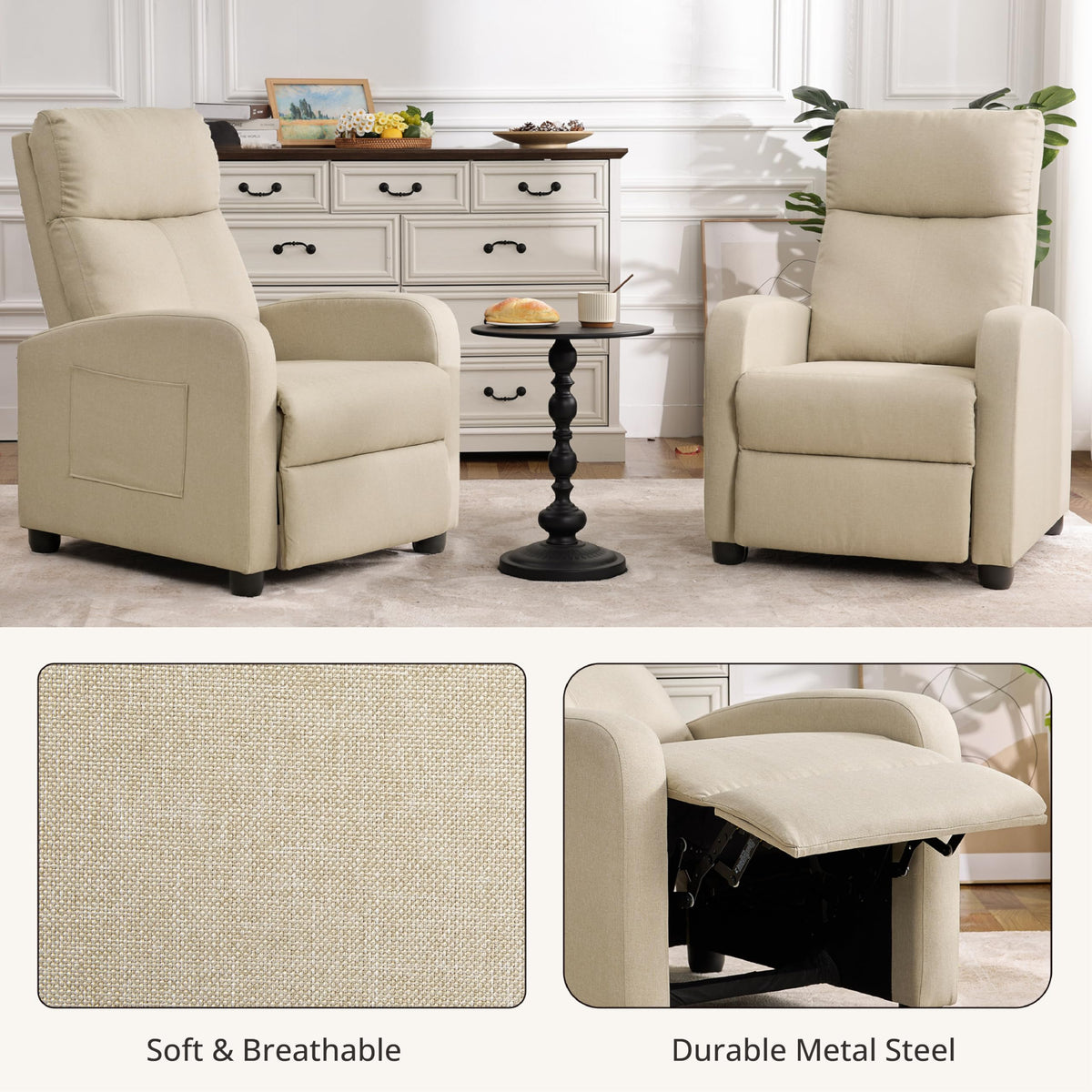 Recliner Chair for Living Room, Modern Adjustable Home Theater