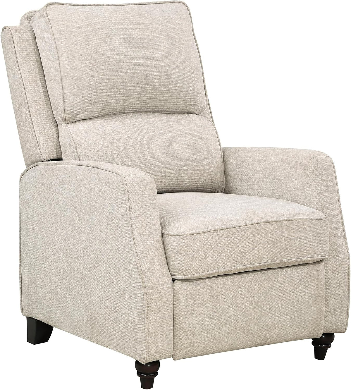 Lexicon Textured Fabric Push Back Manual Recliner Chair, 29.5" W, Beige