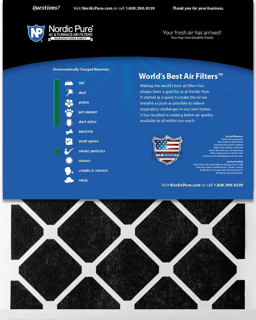 14x30x1 Green Plus Air Eco-Friendly 6 (13_15/16x29_15/16) Pure Filters Carbon Pk
