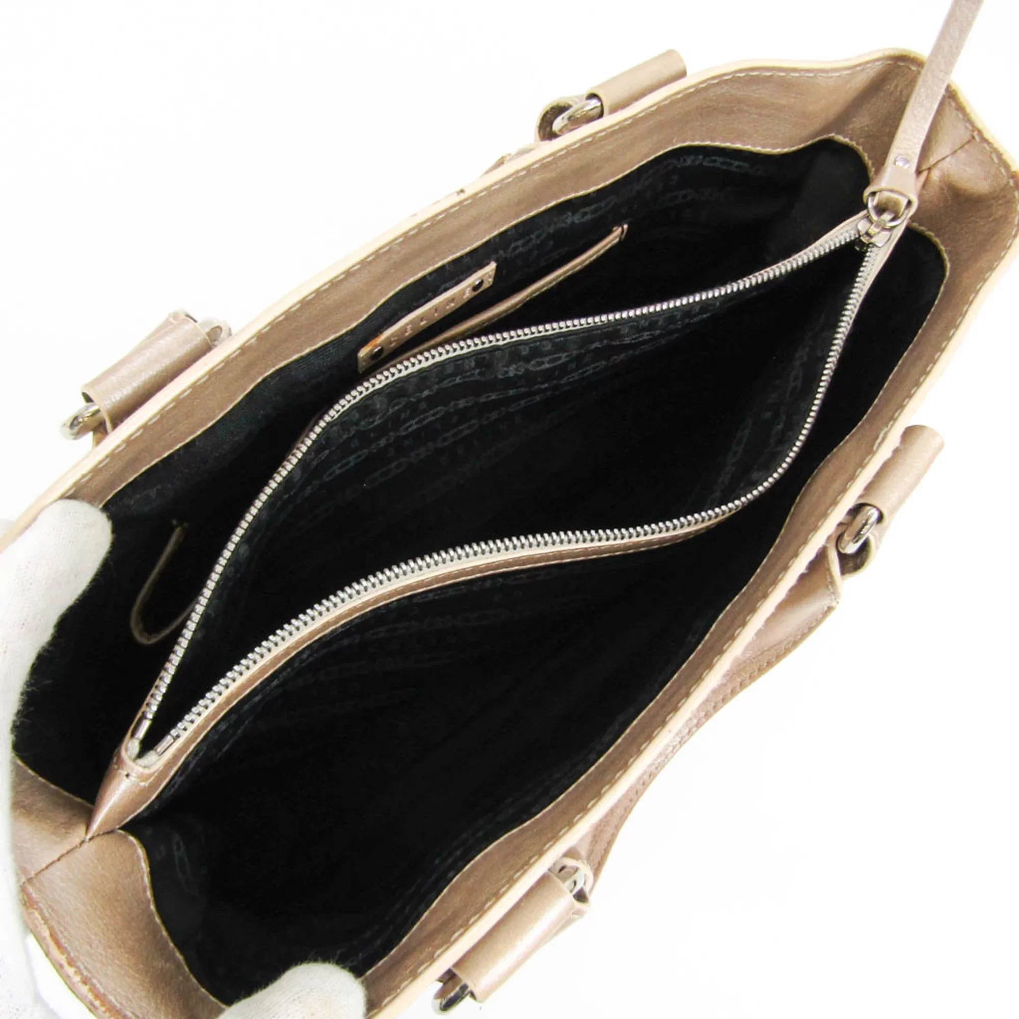 Pre-Owned (Good) Celine Women's Boogie Beige,Champagne Handbag Leather