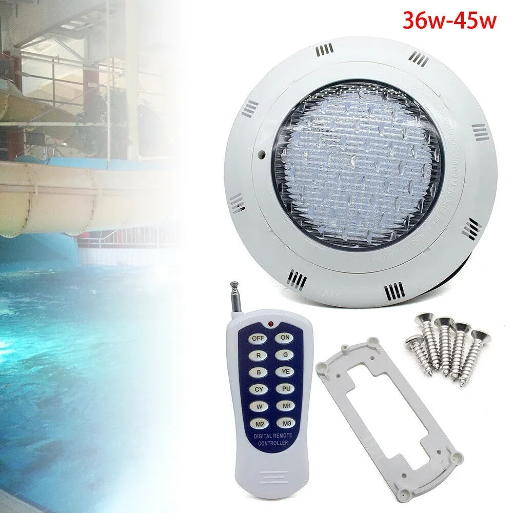 with RGB IP68 Pool 7Color Fountain Light LED Fichiouy Remote AC12V 36W Swimming Lamp Waterproof Lamp Pool Lights