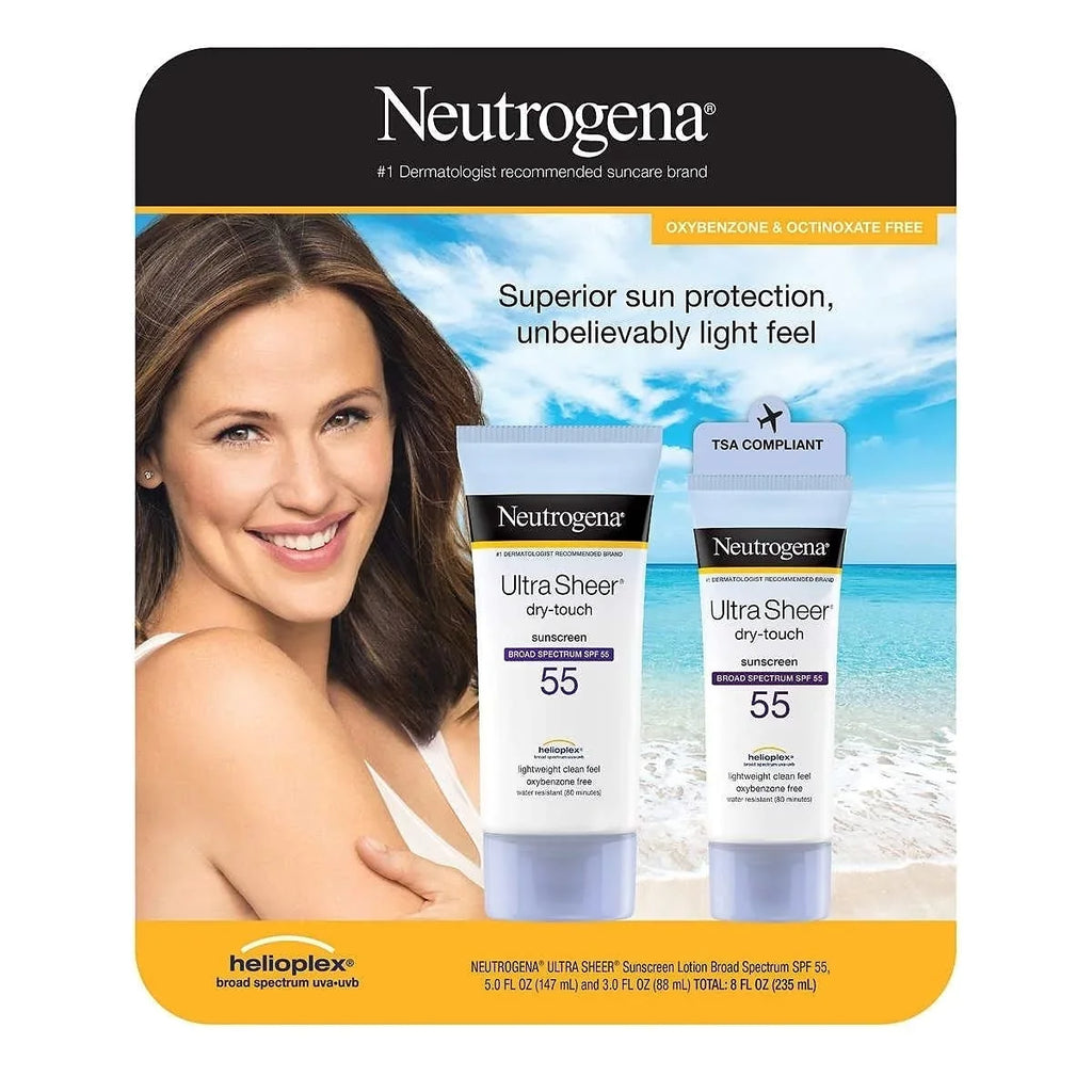 Oz Sheer 8 Neutrogena 5.0 Spf Feel Wt Ultra Net Oz,, Sunscreen 55 Clean Fl Light Weight Fl +3.0 Fl Oz ()