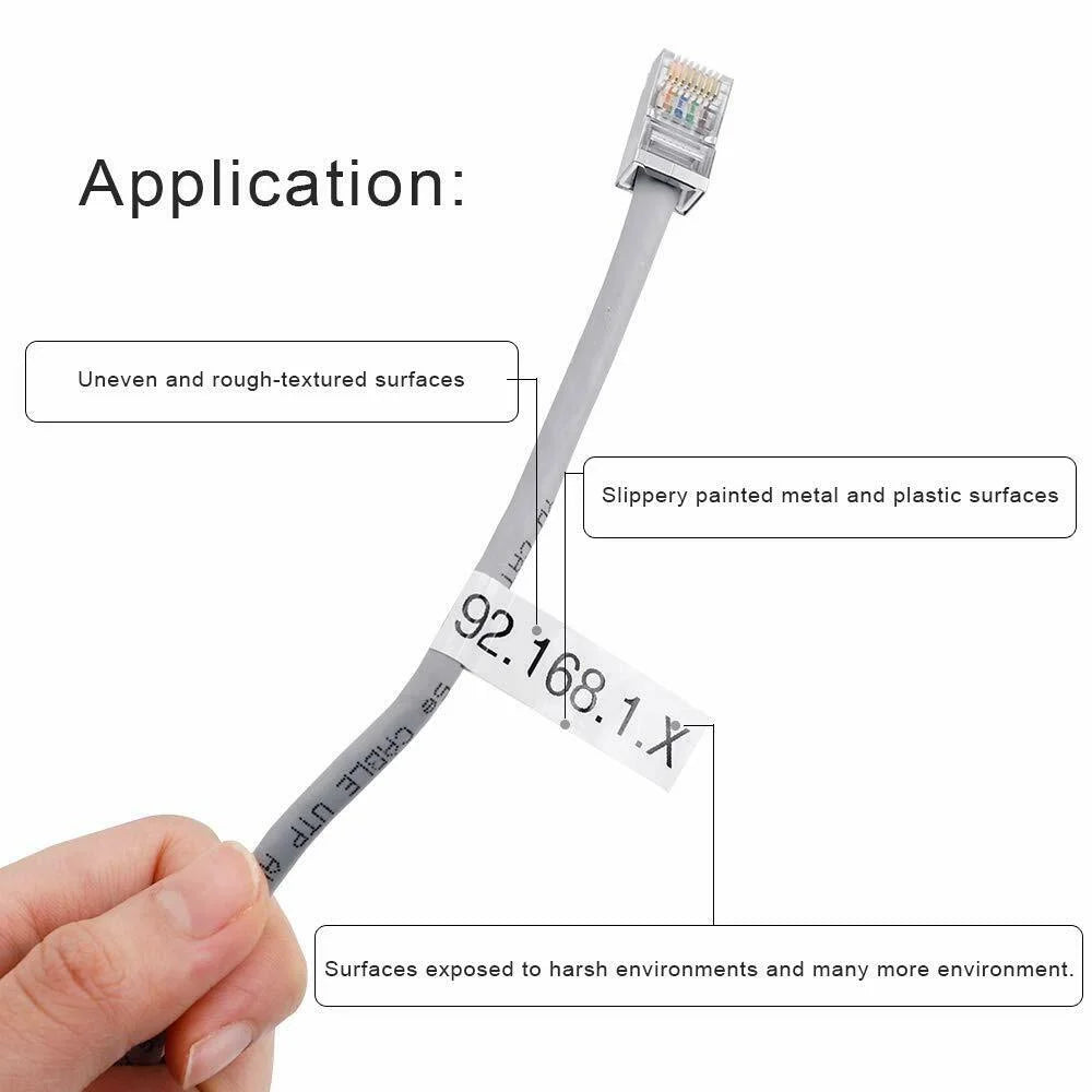 D400 in TZe-FX231 Wire White PT-D210 TZ-231 Tape ID Brother TZe 12mm GREENCYCLE for on H110 TZ Flexible Black Compatible P-touch TZ-FX231 Maker Label TZe-231 use H100 10PK D600 Cable Label 8m