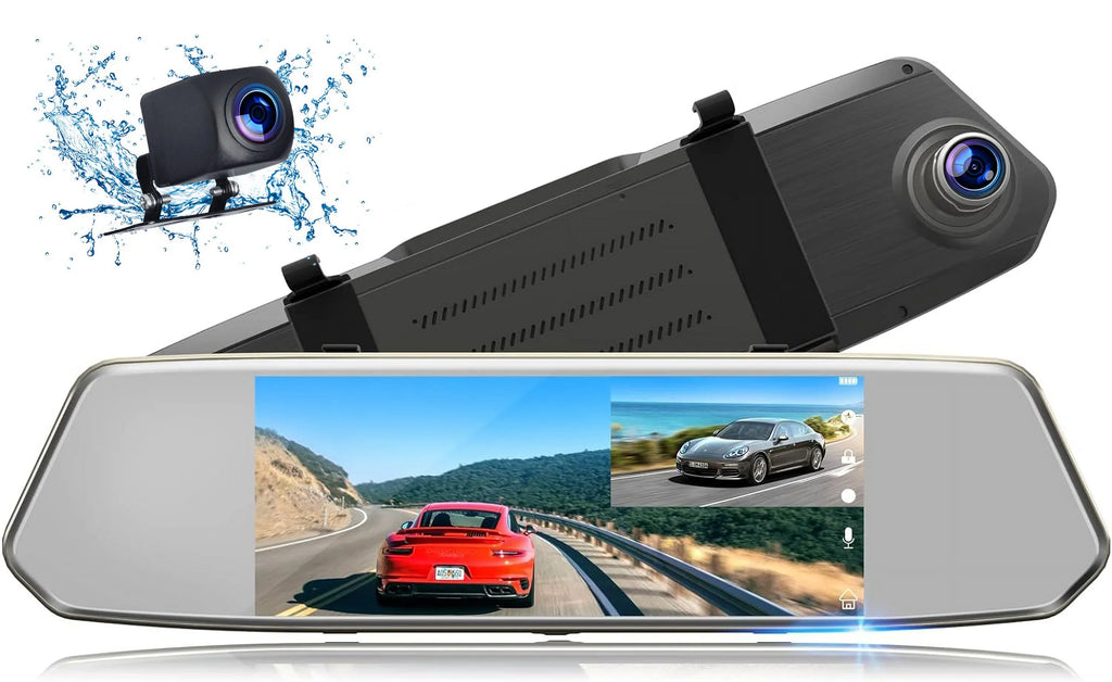with Assistance Backup Camera Camera Motion Mirror FHD Cam Waterproof Mirror 7" 1080P Camera Detection TOGUARD Touchscreen Dual View Parking Car and Rear Front Dash Rear