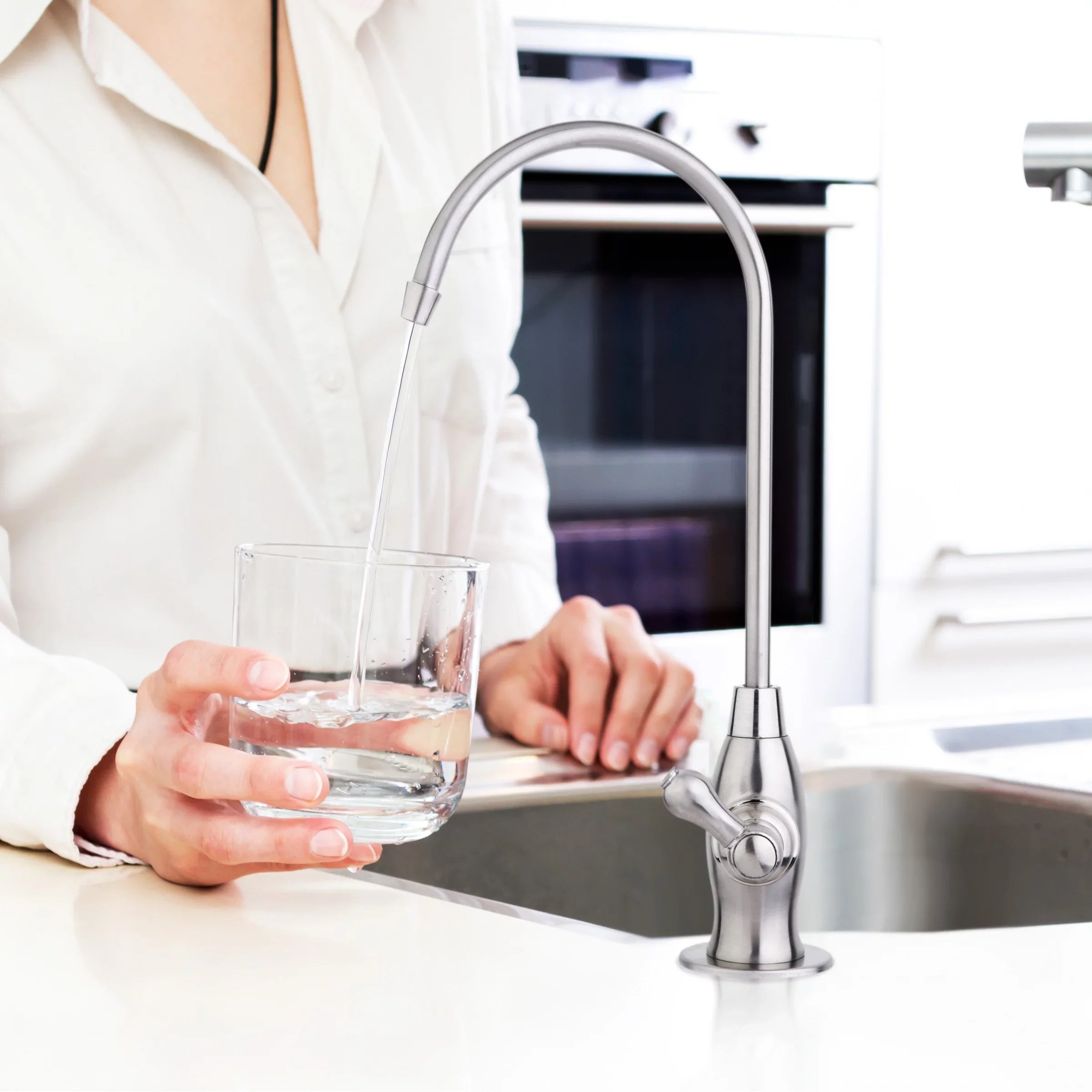 Heavy Nickel iSpring Water, Bar Reverse High RO Sink Brushed Faucet, Kitchen Drinking Spout Osmosis, GK1-BN Contemporary Duty