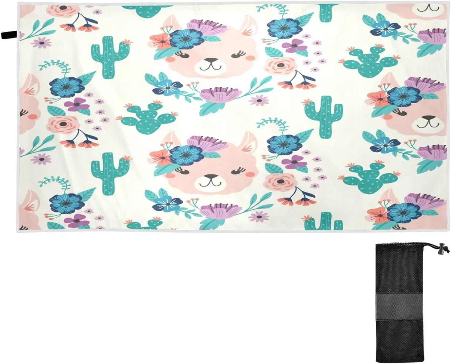 Thin Oversized Quick Towel, Cactus Shower Lightweight Beach Bestwell Dry Sand Pool Swim Llama Yoga Microfiber Bath Free Towel Multipurpose Towel Blanket, 30”X60” Towel