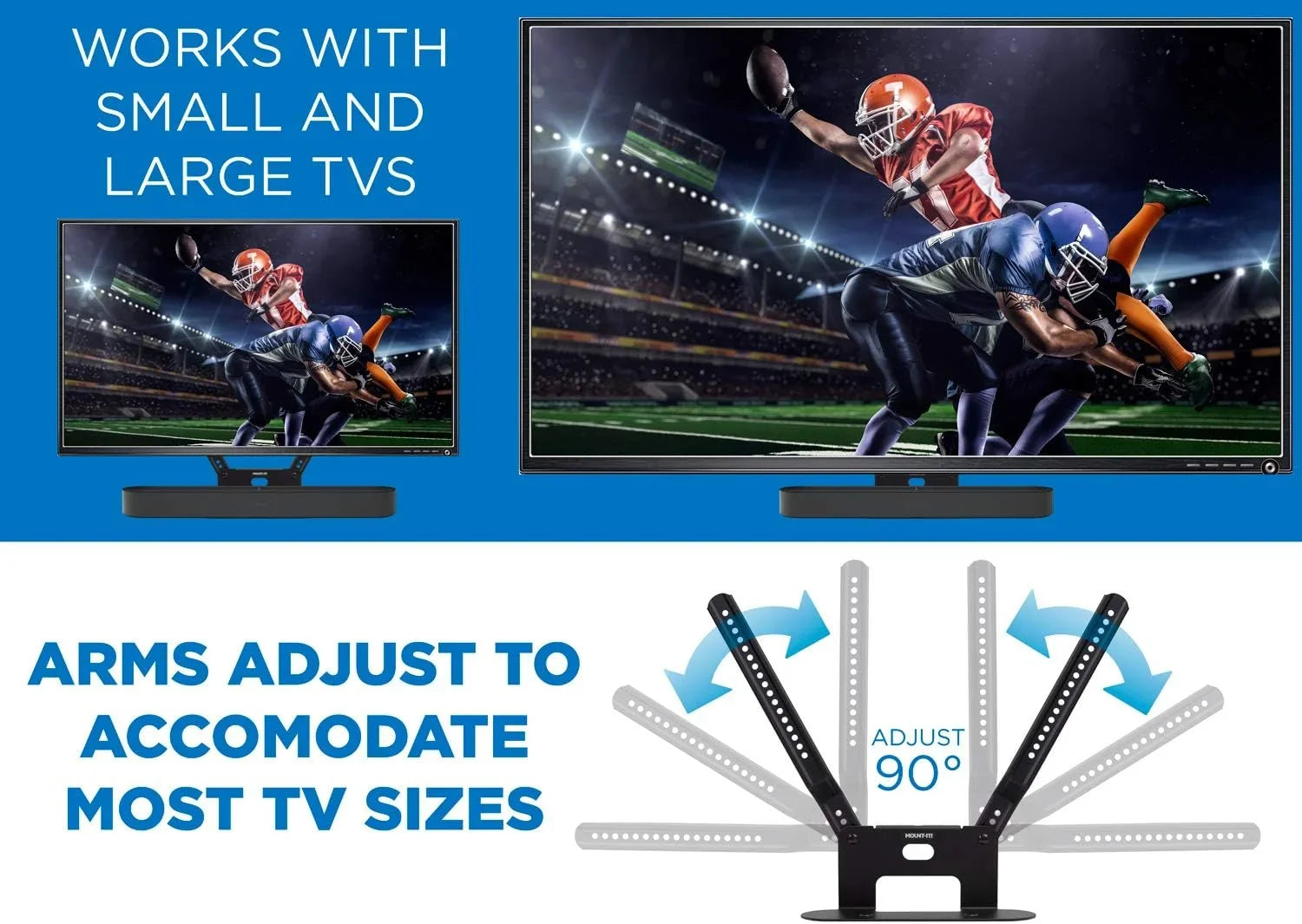 Soundbar VESA Sound with | Sonos Pattern Mount Mount-It! Compatible Beam 600mm - Bar 200mm TV Mounting Mounting with Shelf for Bracket Televisions Speaker Kit