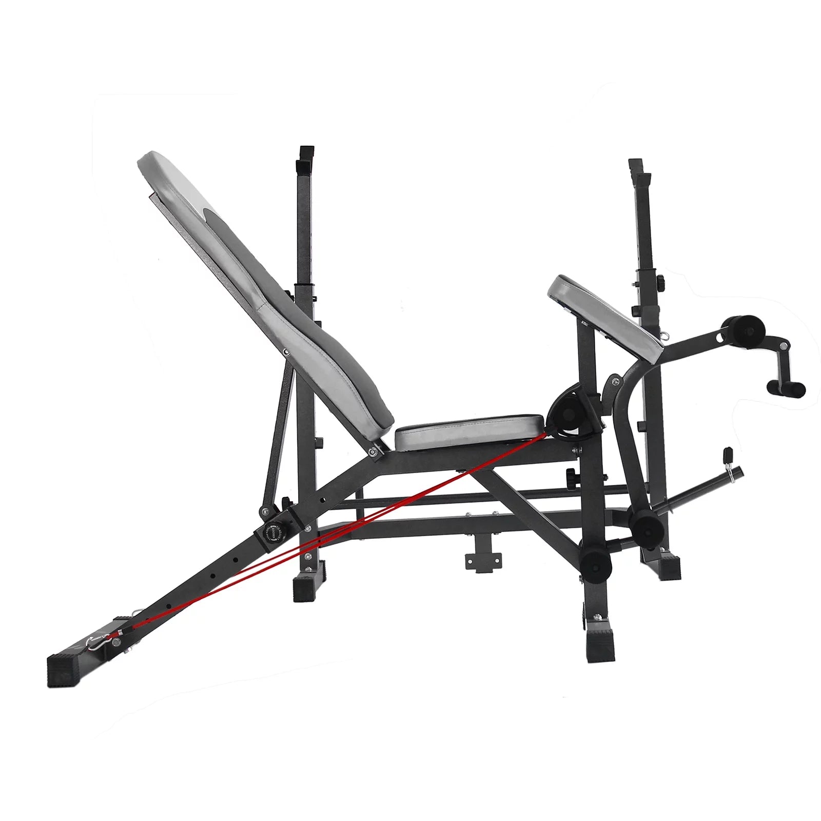 Weight Press Bench Adjustable Folding Bench Rack Full Body W/Barbell Workout