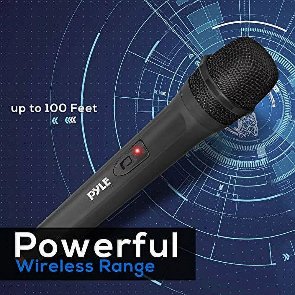 Pro System Pyle Mic Handheld Professional - PDWM91 - with Microphone Transmitter Receiver Adapter VHF Audio