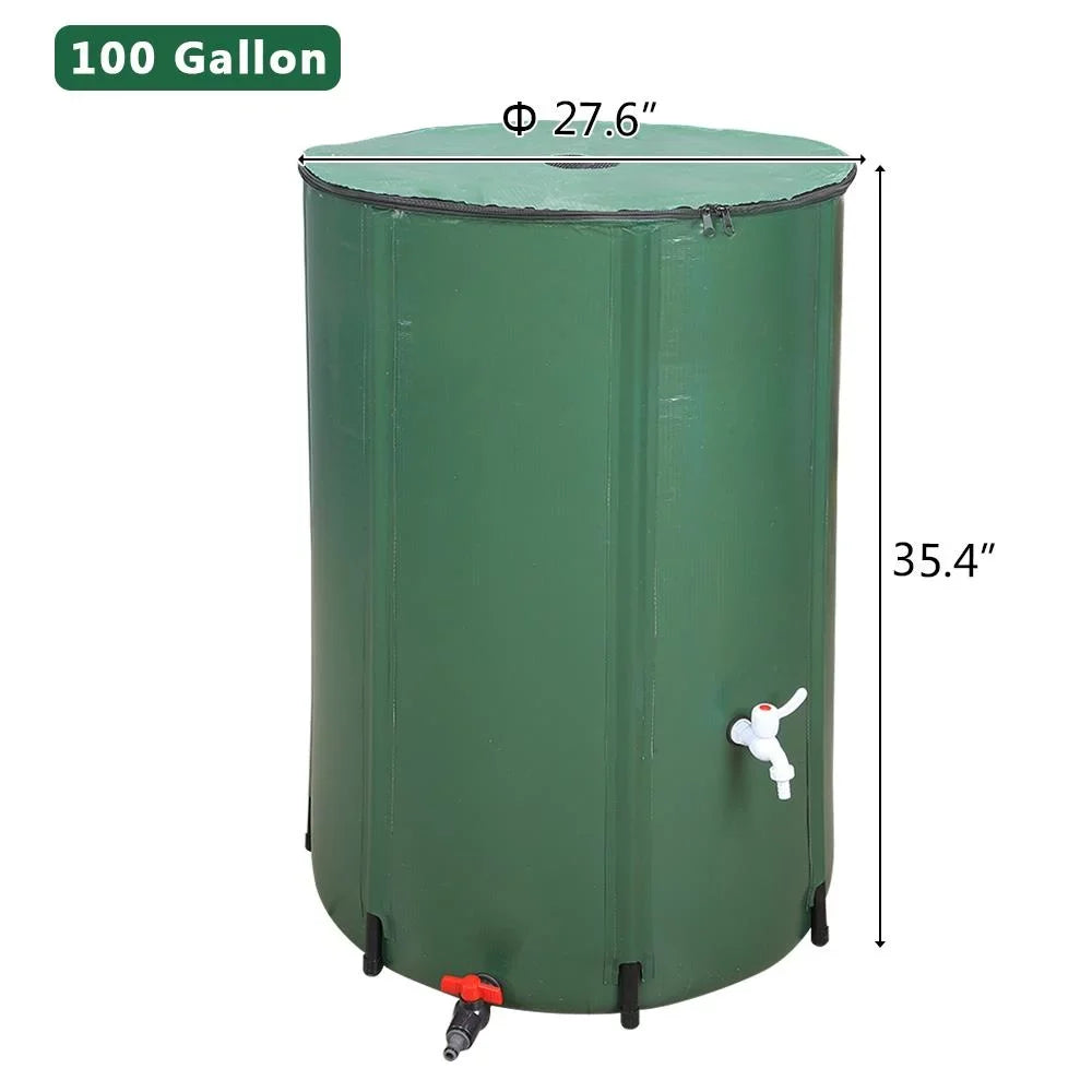 Water Winado Patio Gallon Storage Green 100 Barrel Portable Rain Barrel