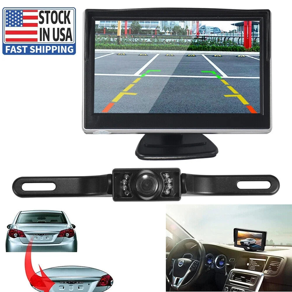 Monitor Night Car HD Waterproof 5" Paddsun Rear Kit View Backup Vision Camera Wireless