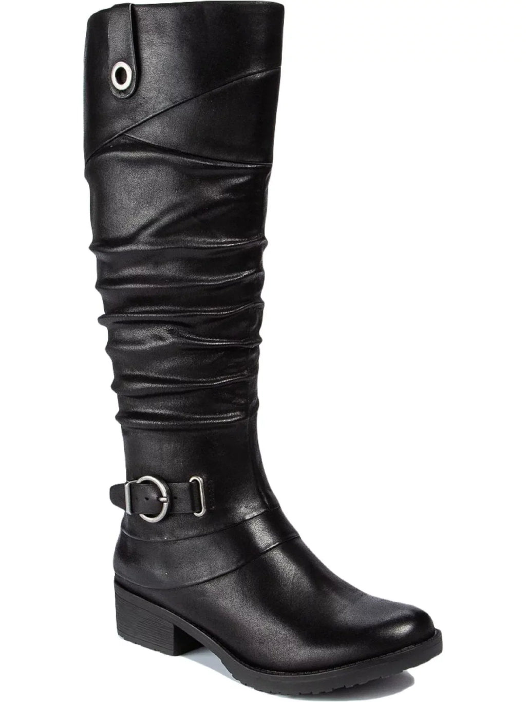 Onika Cushioned Womens Block Black Stretch Toe Round Tab Accent Heel Boots M Shoes 11 Side Gore Zip-Up Buckle Pull BARETRAPS