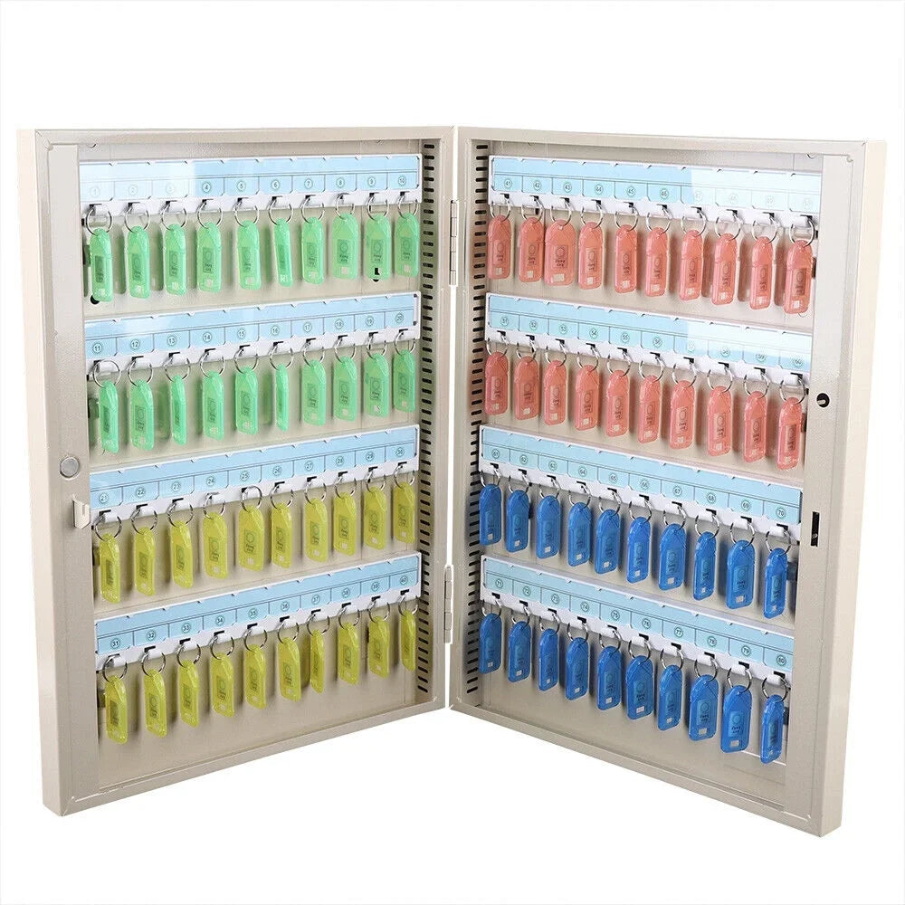 Cabinet Storage Box Wall Safe 80 Car Holder Key Mounted Organizer Dealership Lock