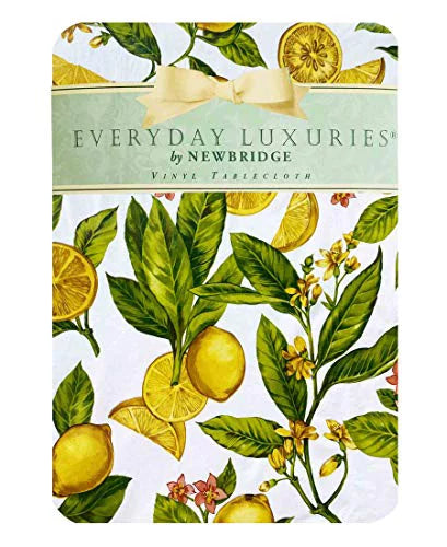 Tablecloth, Lemon Oblong/Rectangle Waterproof Indoor/Outdoor Tablecloth, Barbeque, Vine x Backed Lemons 60 Flannel Kitchen Zesty Patio Picnic, Inch and Inch 102 Dining, Newbridge Vinyl