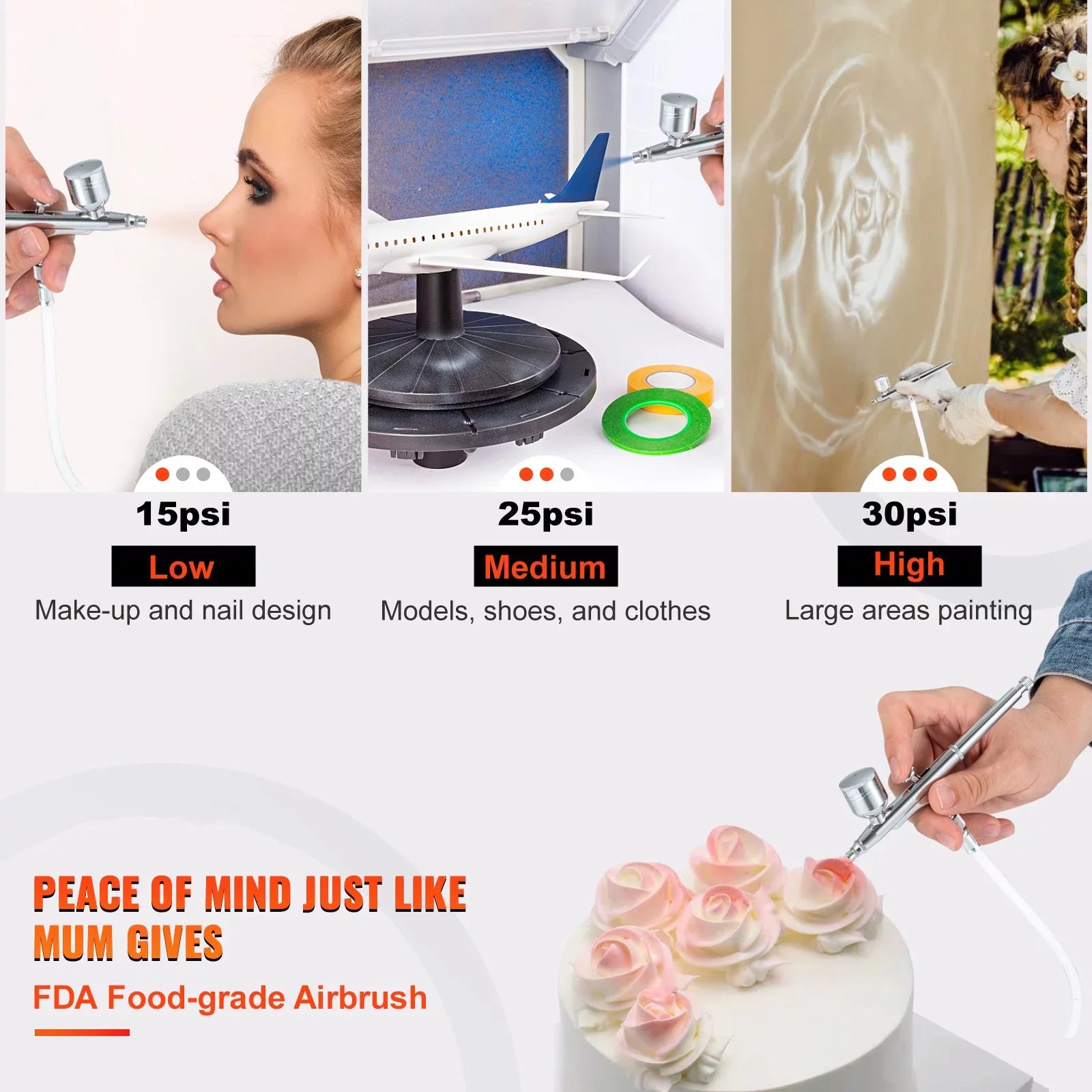 Nail Set Kit Airbrushes, BENTISM Portable Tattoo w/Multi-Purpose Kit, Compressor, Feed Art System Gravity Airbrushing Airbrush Makeup Cookie with Dual-Action Airbrush